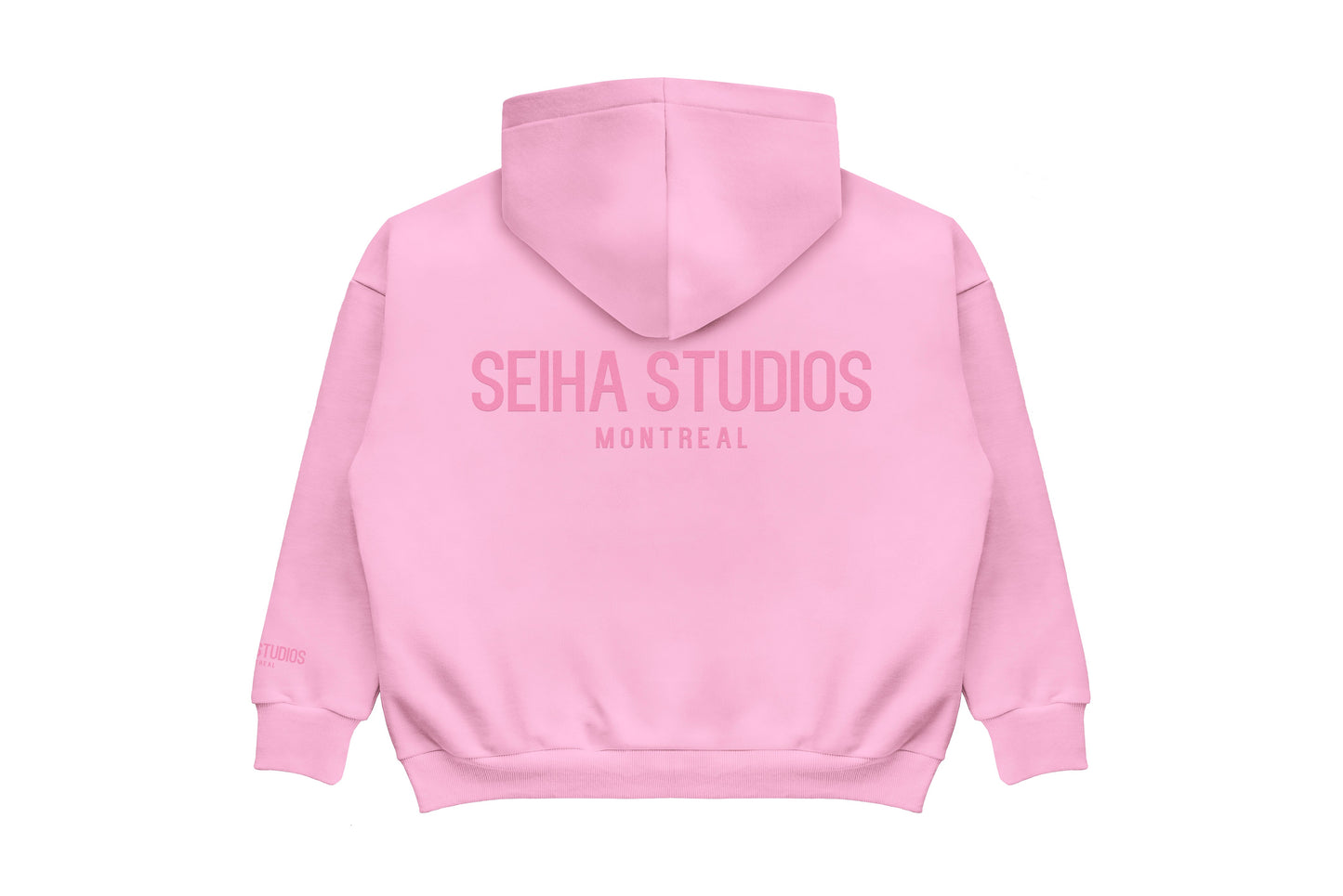 Oversized Zip Hoodie - Light Pink