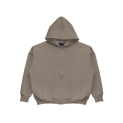 Oversized Zip Hoodie - Beige