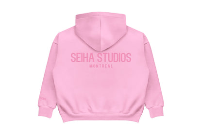 Oversized Zip Hoodie - Light Pink