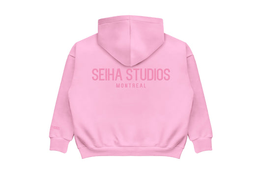Oversized Zip Hoodie - Light Pink