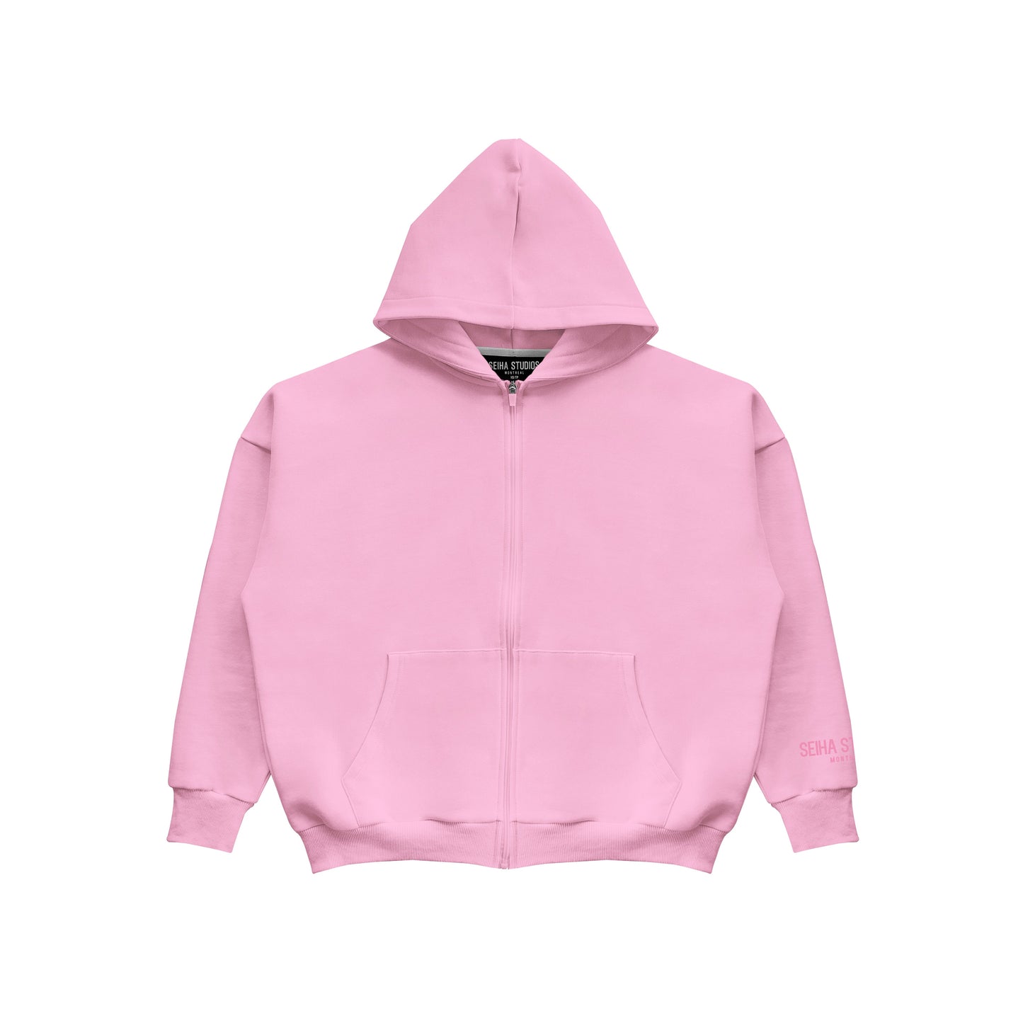 Oversized Zip Hoodie - Light Pink
