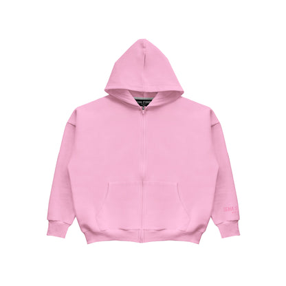 Oversized Zip Hoodie - Light Pink